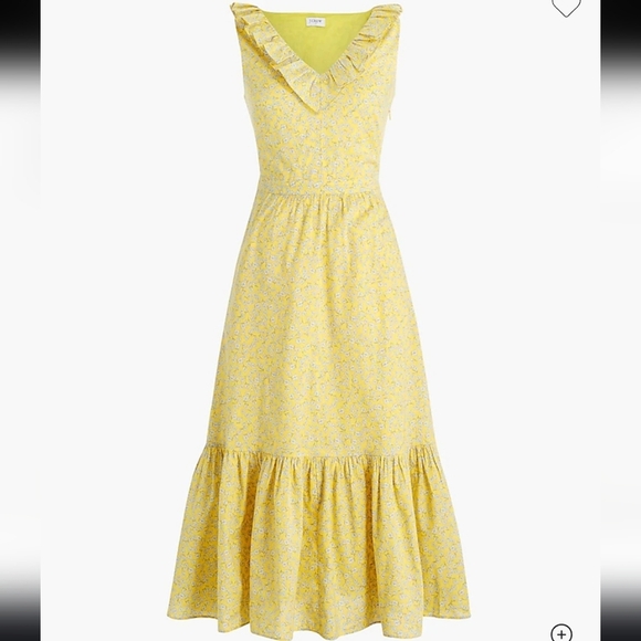 J Crew Factory Printed V-neck ruffle midi dress •sz 8• NWT AV680 - Picture 1 of 13